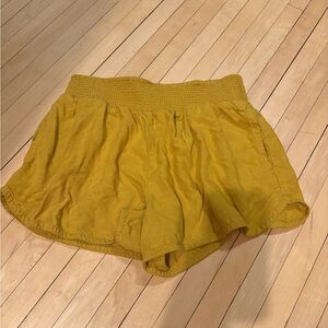 Prana High Waist Mustard Shorts